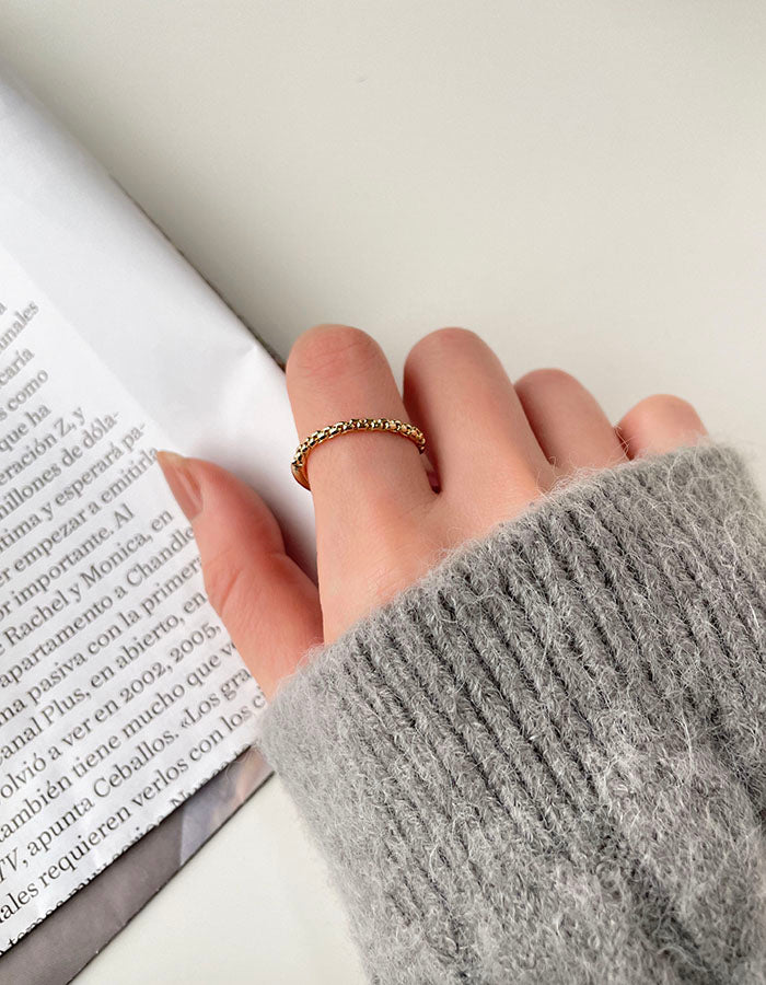 弧形拼接細鍊條戒指