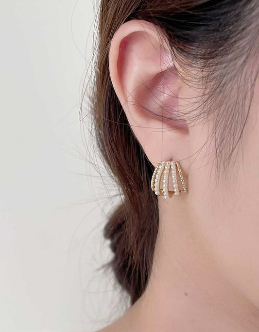 法式冷淡風珍珠耳環