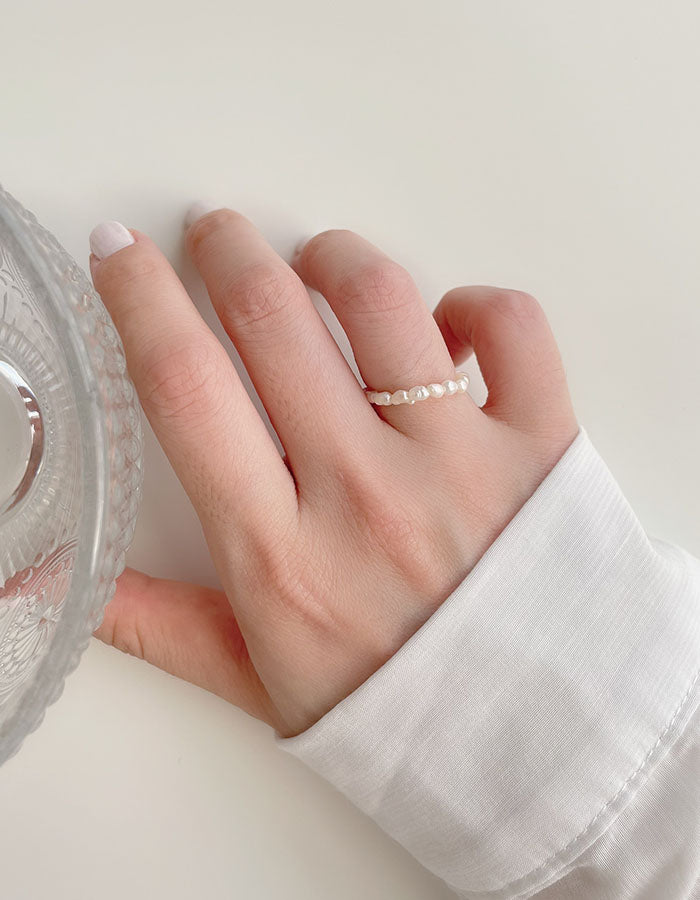 珍珠串鍊條設計戒指