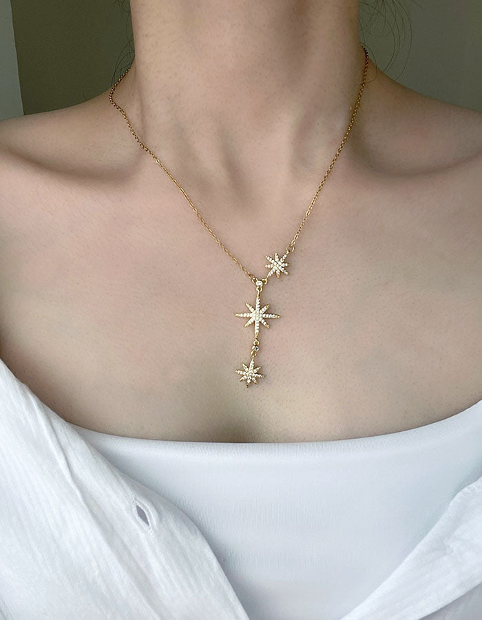 五芒星耀眼鑲鑽項鍊