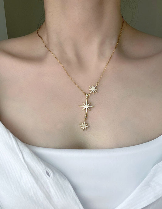 五芒星耀眼鑲鑽項鍊