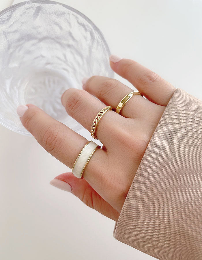 冷淡風滴釉調節戒指組