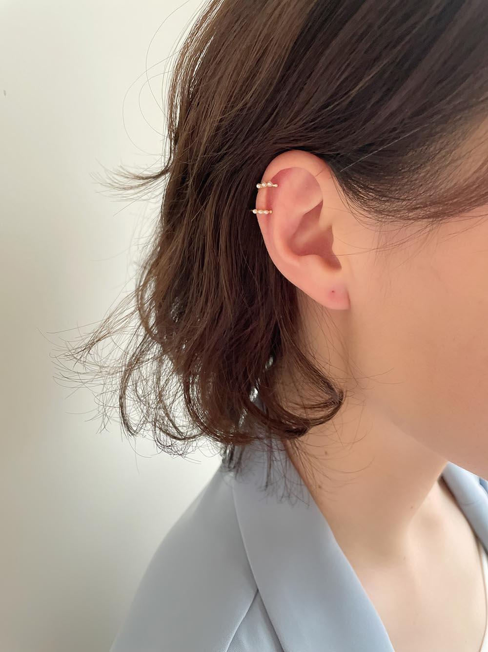 鑽飾光芒/排列水鑽/排列珍珠 耳骨夾