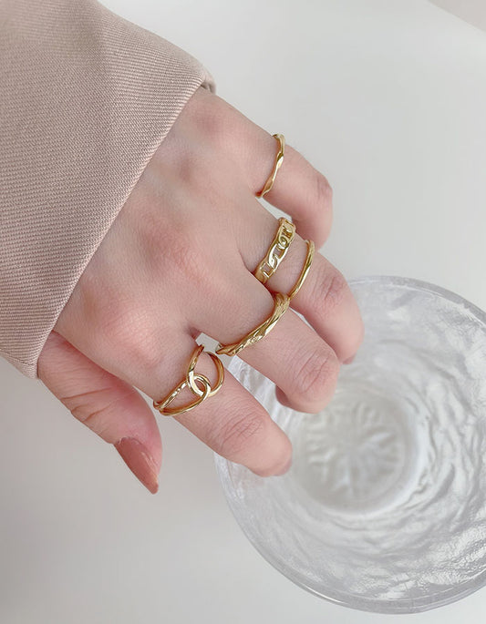 女神系華麗扭結風戒指五件組