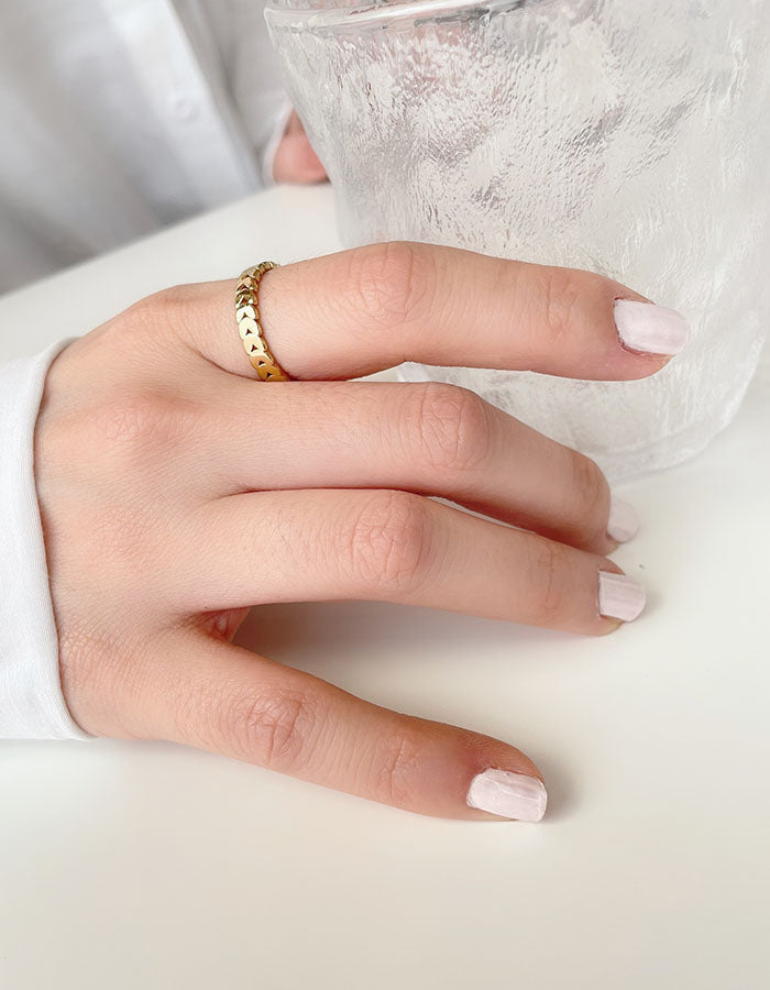 小麥穗鍊條風格戒指