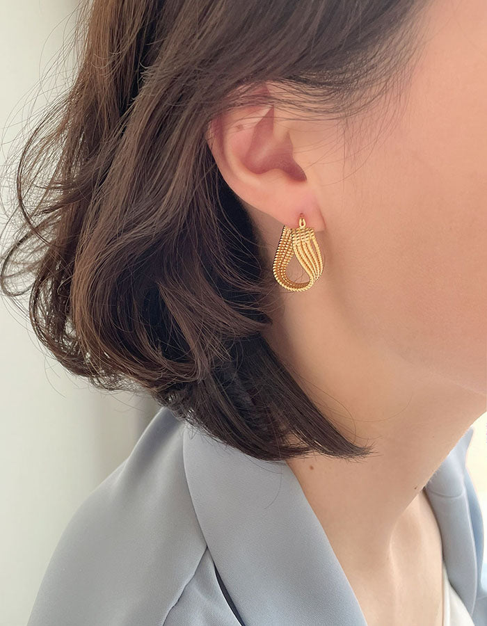 金屬扭曲麻花耳環