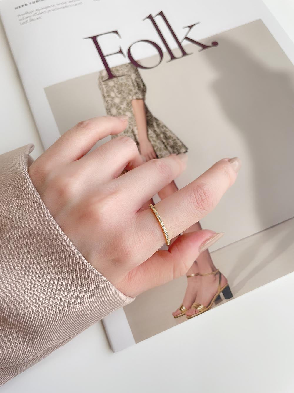 細緻閃爍可調戒指