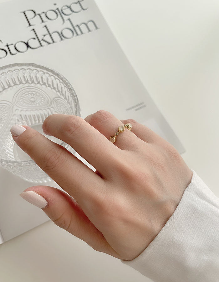 貓眼石環繞戒指