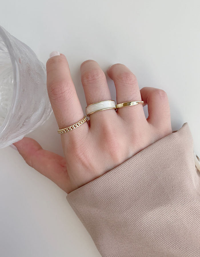 冷淡風滴釉調節戒指組