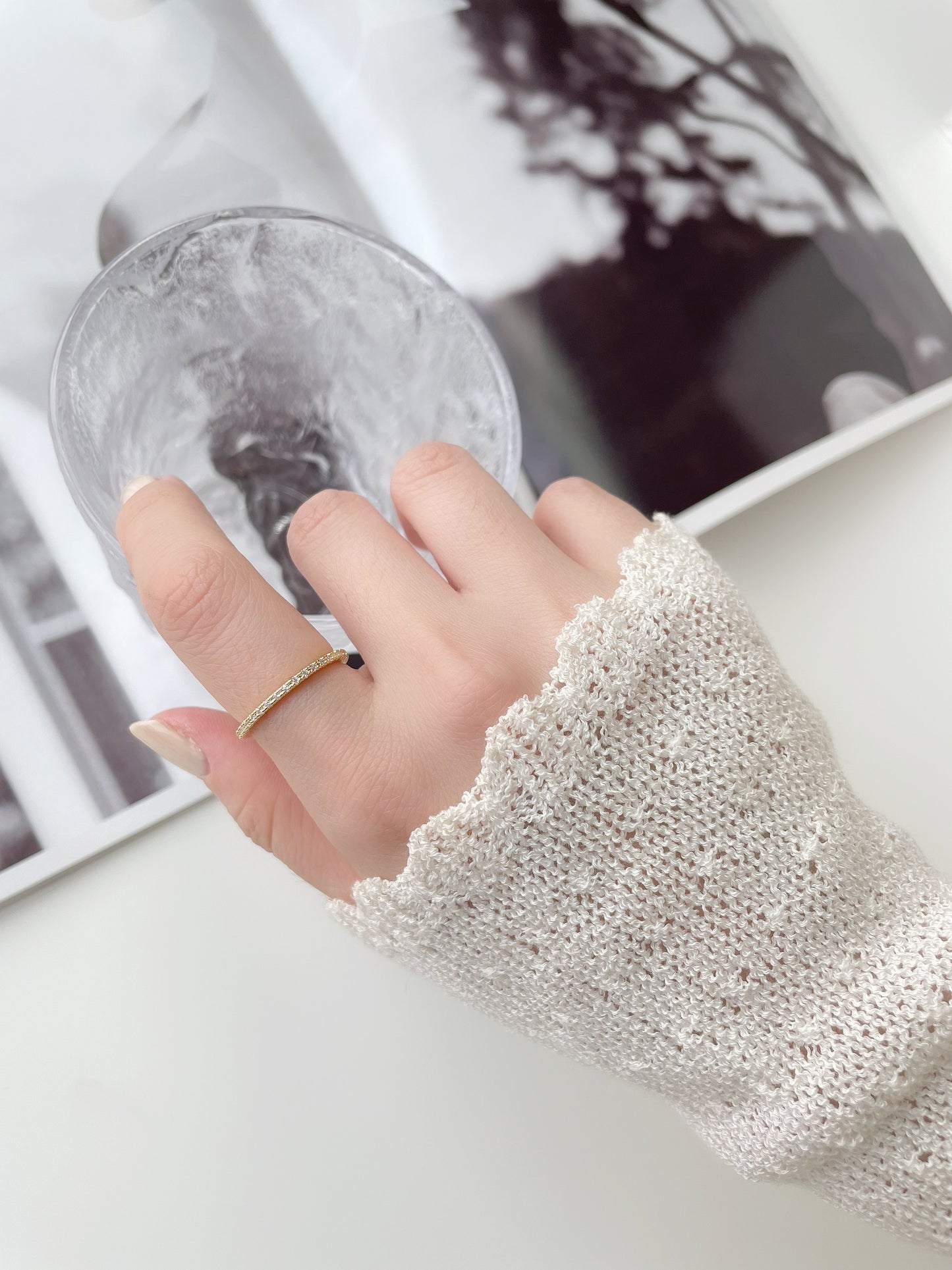 細緻閃爍可調戒指