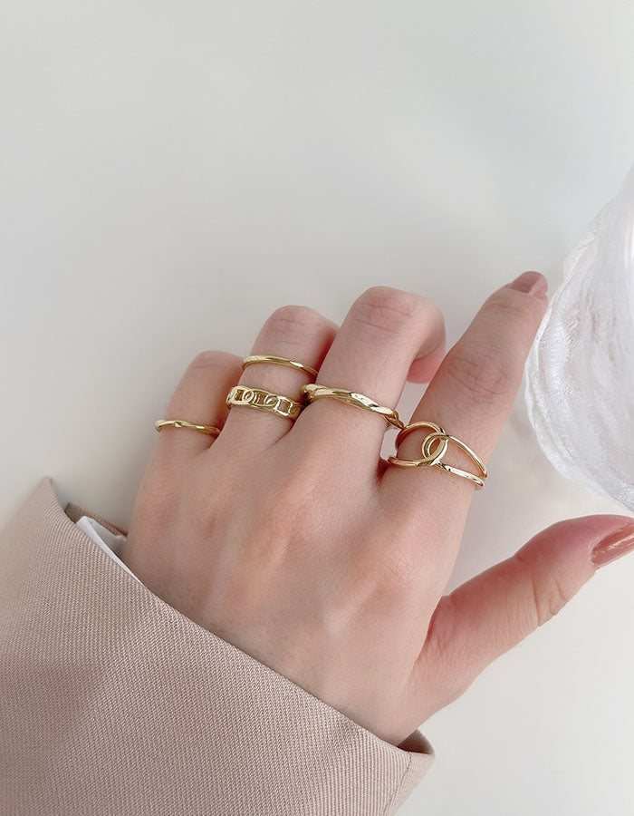 女神系華麗扭結風戒指五件組