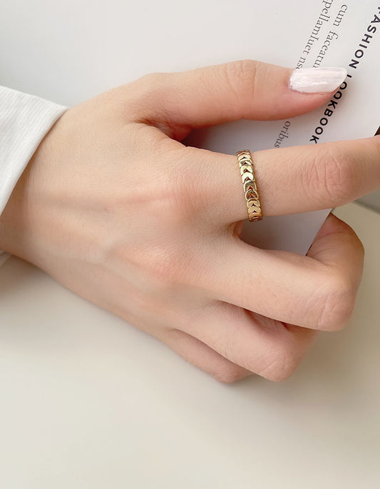 小麥穗鍊條風格戒指