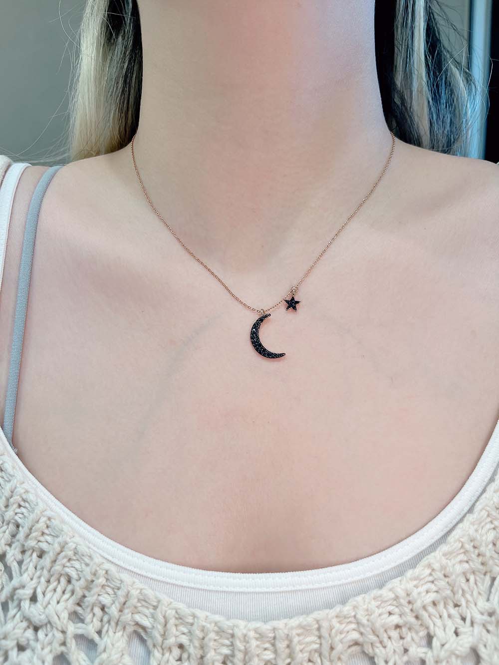 月亮與星星相伴項鍊
