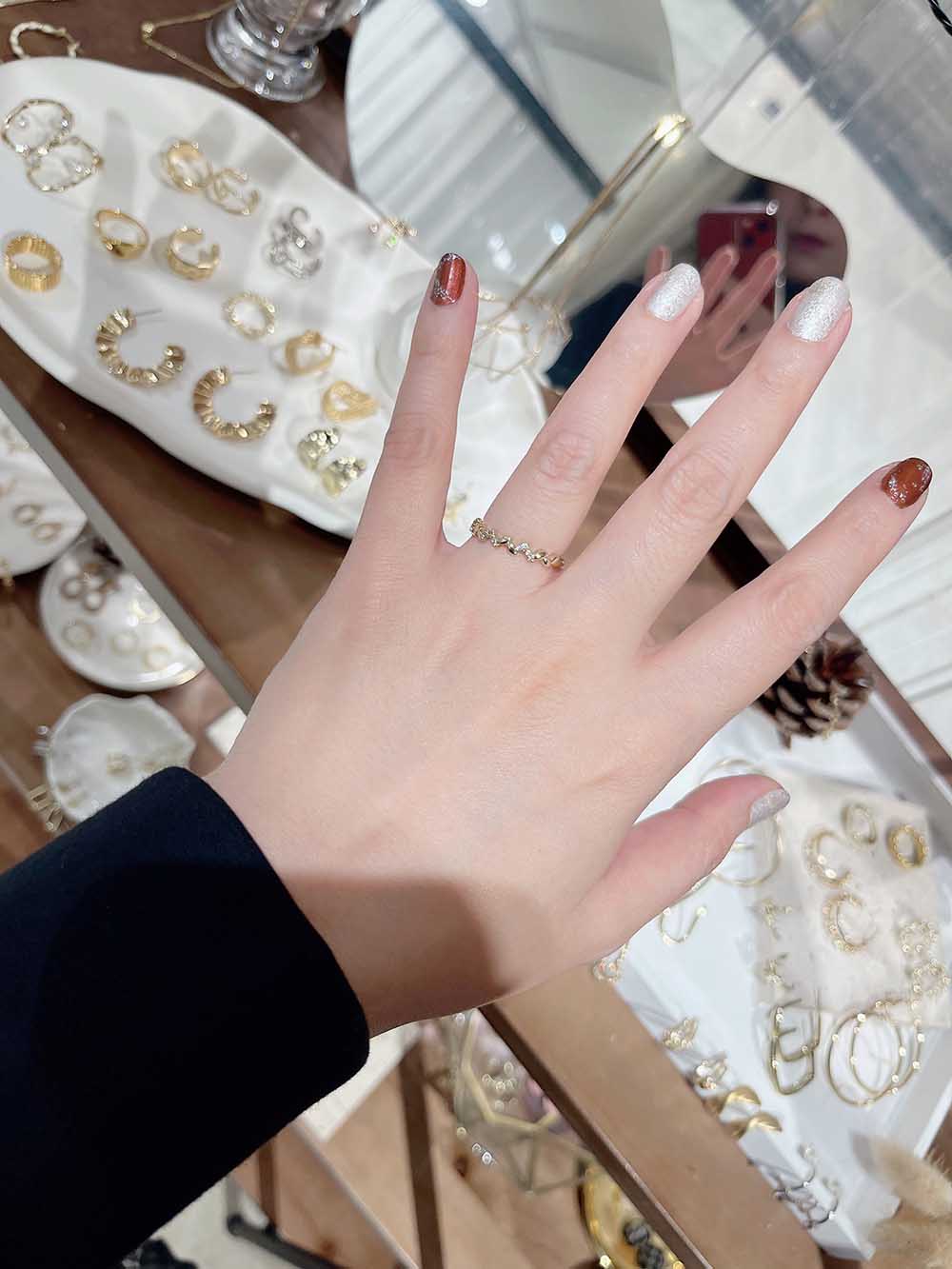 小波浪鋯石戒指